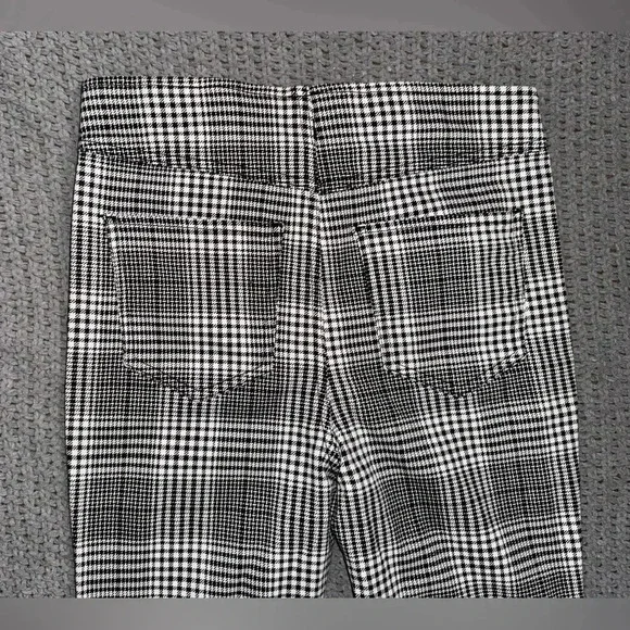 Tinseltown Pull On Stretch Black White Plaid High Waisted Flare Pants 7 - Picture 7 of 9